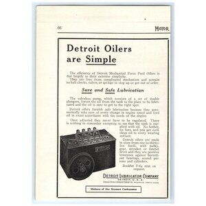 1915 Print Ad Detroit Lubricator Co Mechanical Force Feed Oilers For Boats!